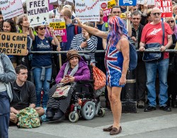J-A Poser at Anti-Trump Demo